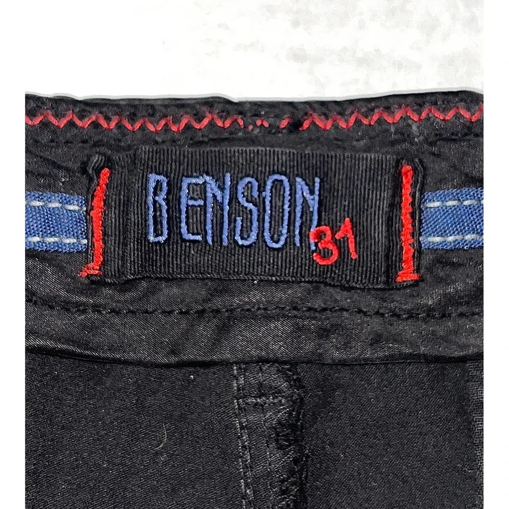 NWT Benson Chino Shorts Mens 31 Black Tencel Cotton Blend Stretch Preppy